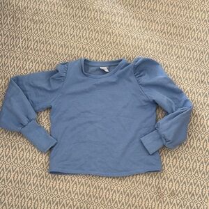 Addison Bay blue puffed sleeve shoulder sweatshirt
